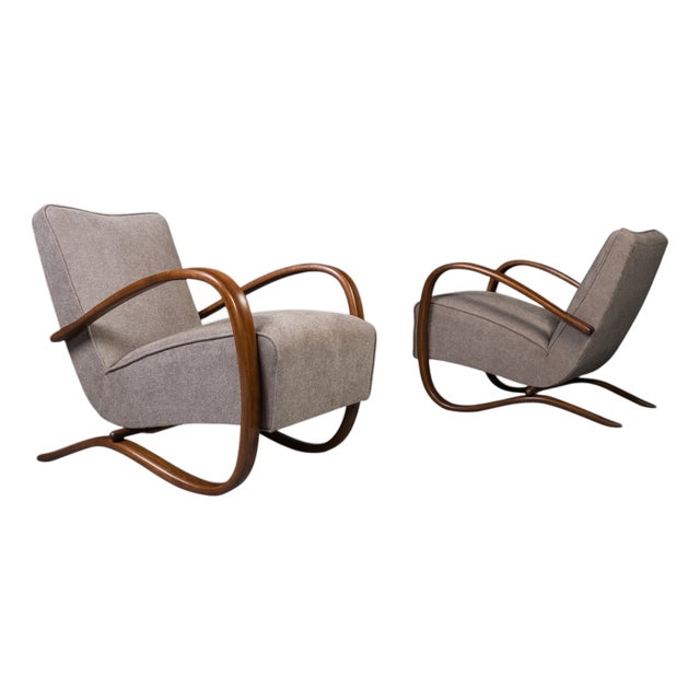 Art Deco Model H269 Armchairs by J. Halabala, 1930s, Set of 2 For Sale