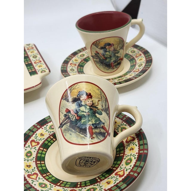 Saint Petersburg Collection Christmas Service from Niderviller Earthenware, France, 1990s, Set of 7 For Sale - Image 13 of 16
