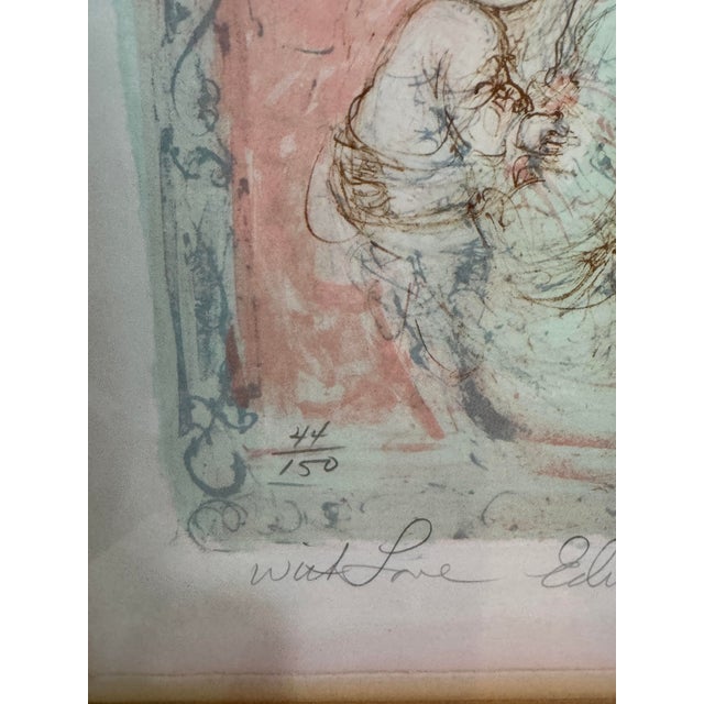 An exceptionally poetic signed limited-edition artwork by celebrated American artist Edna Hibel, renowned for her romantic...