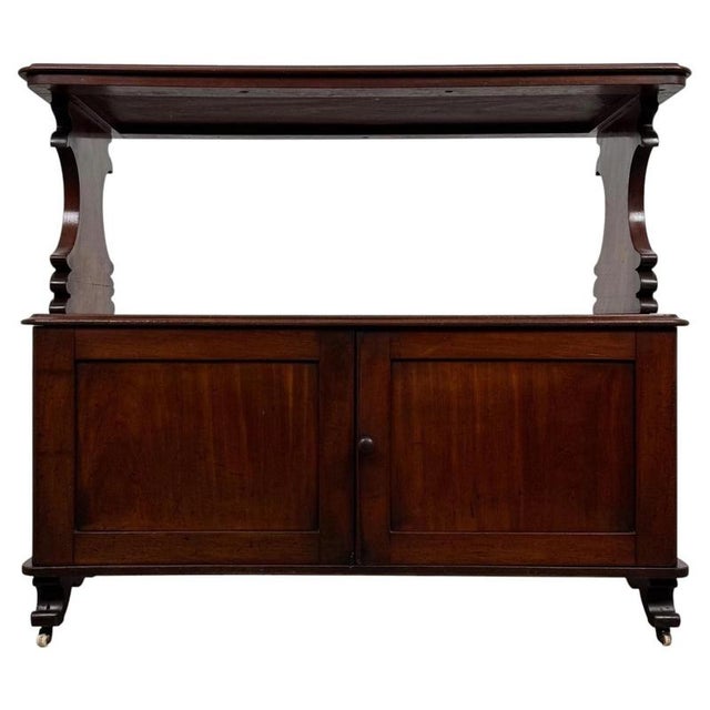 19th Century Antique English Mahogany Cupboard with Cabriole Legs For Sale - Image 10 of 11