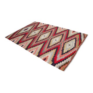 Vintage 5x8 Ft Turkish Rug Kilim – Tribal Living Room Decor Bohemian Style Rug For Sale