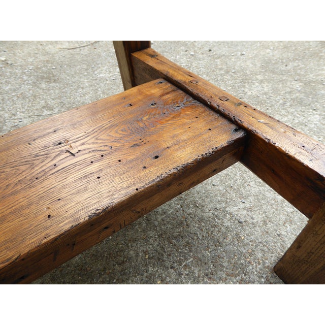 A rare and fabulous primitive table in reclaimed chestnut [extinct by blight] Americana at its best. Richly tooled ,...