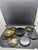 Mid-Century Modern Vintage Otagiri Unicorn Gold/Black Melamine Six Coasters/Box, Japan For Sale - Image 3 of 6