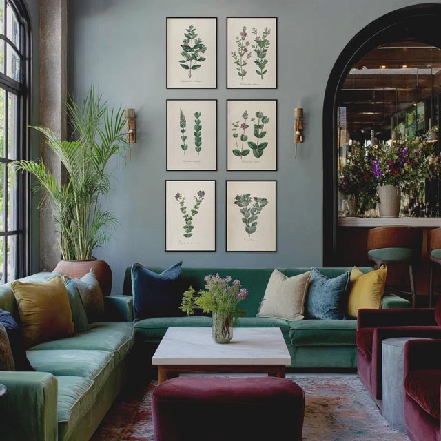 Illustration Antique Botanical Set of 6, Early 19th Century Reproduction Prints For Sale - Image 3 of 10