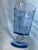 1930s 1930's American Engraved Cut Glass Cornflower Blue Pedestal Floral Vase For Sale - Image 5 of 11