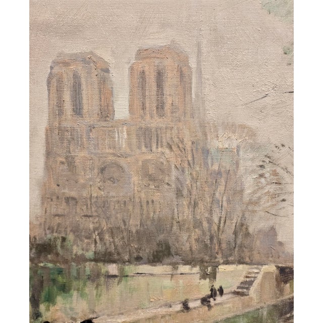 Jules René Hervé - 1930s View of Notre Dame - Oil Painting For Sale In Los Angeles - Image 6 of 11
