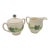 1950s Franciscan Ivy Hand-Decorated Creamer & Lidded Sugar Set - 3 Pieces For Sale