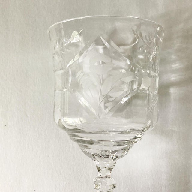 Vintage Cut Glass Cordial Glasses- Set of 4 For Sale In Philadelphia - Image 6 of 8