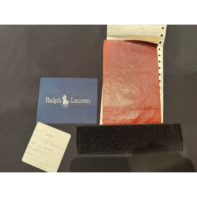Wood Classic Ralph Lauren Sofa in Cognac Leather For Sale - Image 7 of 12