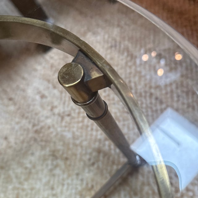 Mastercraft Hollywood Regency Brass Hoof Feet Coffee Table Racetrack Glass Top For Sale - Image 11 of 13