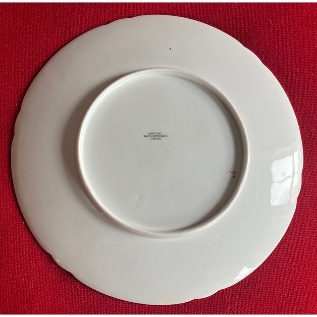 Antique Early 20th Century Spode Porcelain Yellow & Gold Honeycomb 9" China Plates - Set of 6 For Sale - Image 16 of 17