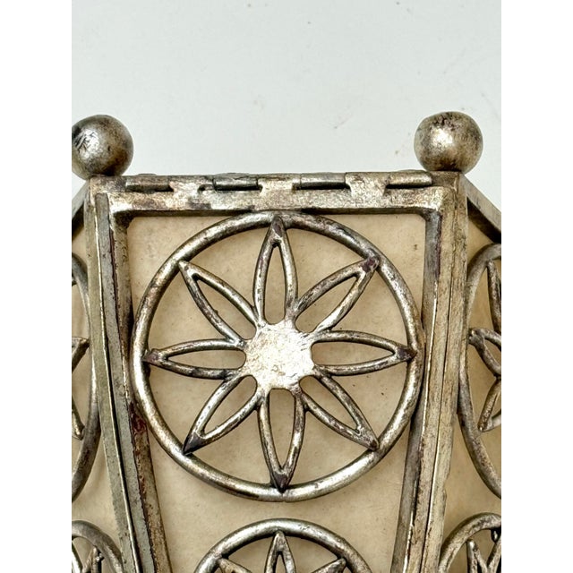 Paul Ferrante Art Deco Style Sconce, Iron and Silver Gilt Wall Light Vintage For Sale In Los Angeles - Image 6 of 11