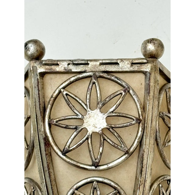 Wall Sconce: Paul Ferrante Vintage Art Deco Style Sconce, Iron and Silver Gilt Wall Light For Sale In Los Angeles - Image 6 of 11