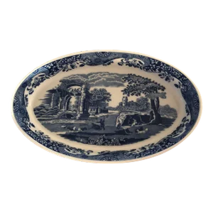 1990s Spode Blue Italian Oval Baker Casserole