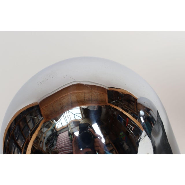 1960s Italian Modern Space Age Sculptural Chrome "Helmet" Table Lamps - a Pair For Sale - Image 11 of 18