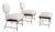 Slipper Chairs and Ottoman in Walnut and Bouclé by Renzo Zavanella, 1950, Set of 3 For Sale