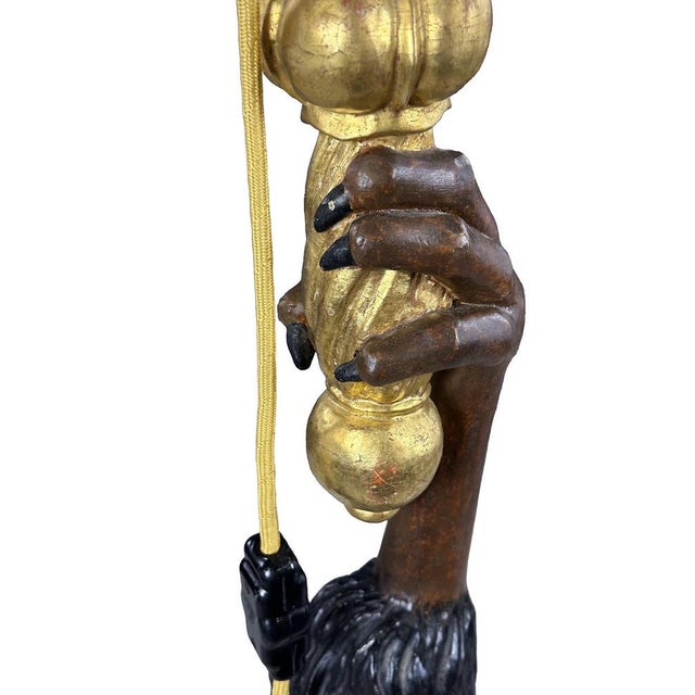 Antique Sculptural Gilded Wooden Floor Lamp, 1920s For Sale - Image 3 of 10