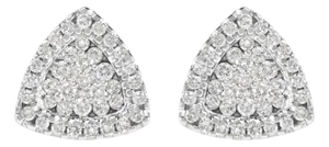 14K White Gold 1/2 cttw Trillion Shaped Diamond Stud Earrings (H-I Clarity, SI2-I1 Color)
