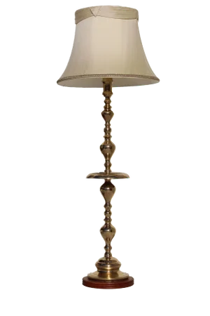1960s Hollywood Regency Brass Floor Lamp with Shade
