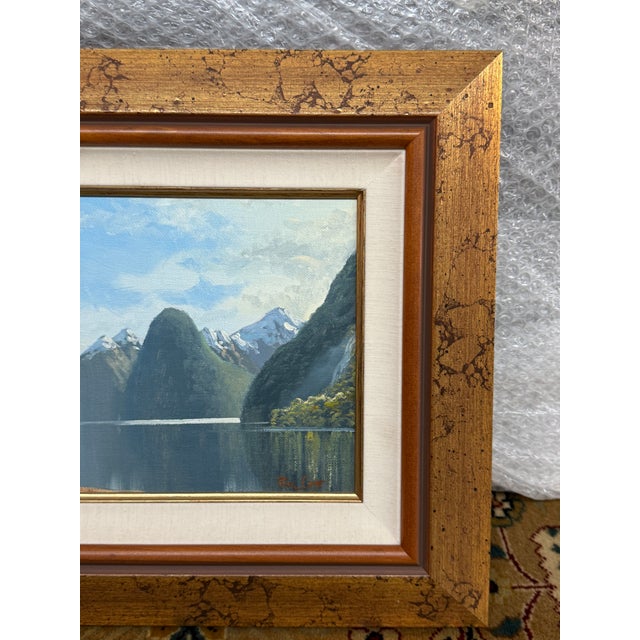 1990s Paul Cato Mitre Peak and Milford Sound, New Zealand Original Artwork, Signed For Sale - Image 5 of 12