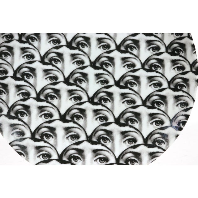 Black Fornasetti Tema E Variazioni No. 224 Lina Cavalieri Porcelain Plate For Sale - Image 8 of 8