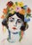 Floral Crowned Portrait - Expressive Giclee Art Print, 9"x12" For Sale