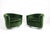 A beautiful set of two Milo Baughman tilt/swivels newly upholstered in a high-quality plush green mohair. Chromed bases....