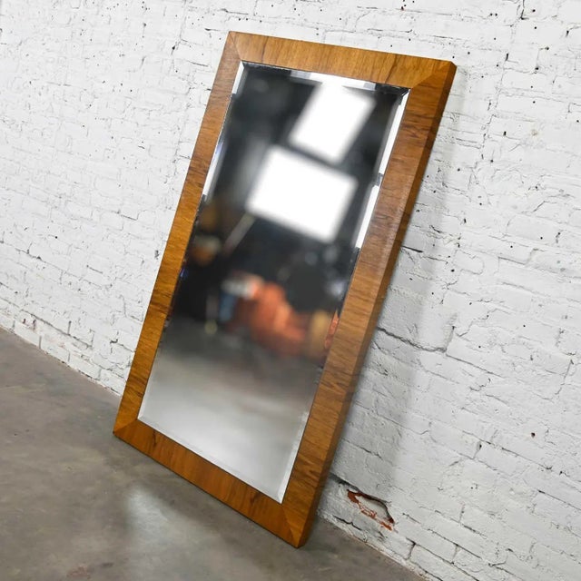 Fabulous vintage modern large mirror by Milo Baughman for Thayer Coggin. Comprised of gorgeous rosewood veneer and mirror...