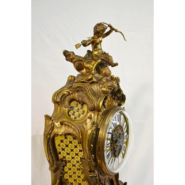 Louis XV Style Fireplace Trim in Gilded Bronze, Set of 3 For Sale - Image 5 of 18