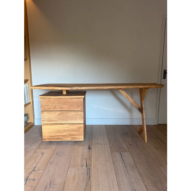 Vintage Oak Live Edge Desk, 2010s For Sale - Image 3 of 12
