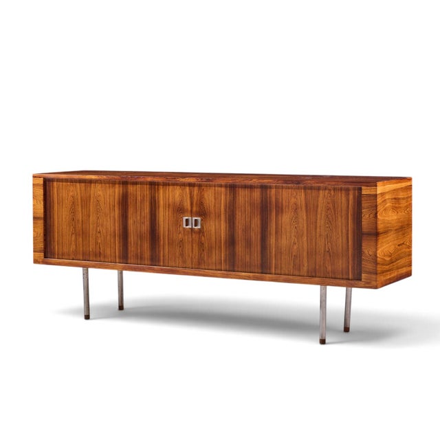 Ry Mobler Hans Wegner for Ry Møbler Ry-25 President Mid Century Rosewood Credenza With Hutch For Sale - Image 4 of 12