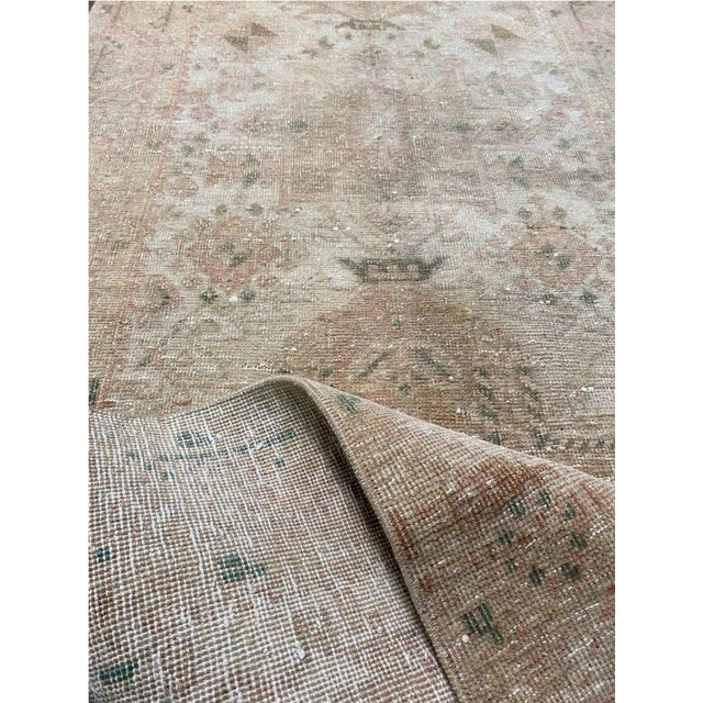 Exact Size: 2'9" x 17'9" Color: Natural Age: Old Materials: Wool Construction: Hand Knotted