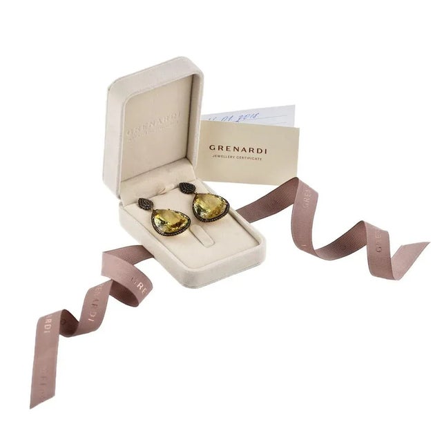 2000 - 2009 Large Drop-Shaped Earrings with Topazes on Silver, 2000s For Sale - Image 5 of 8