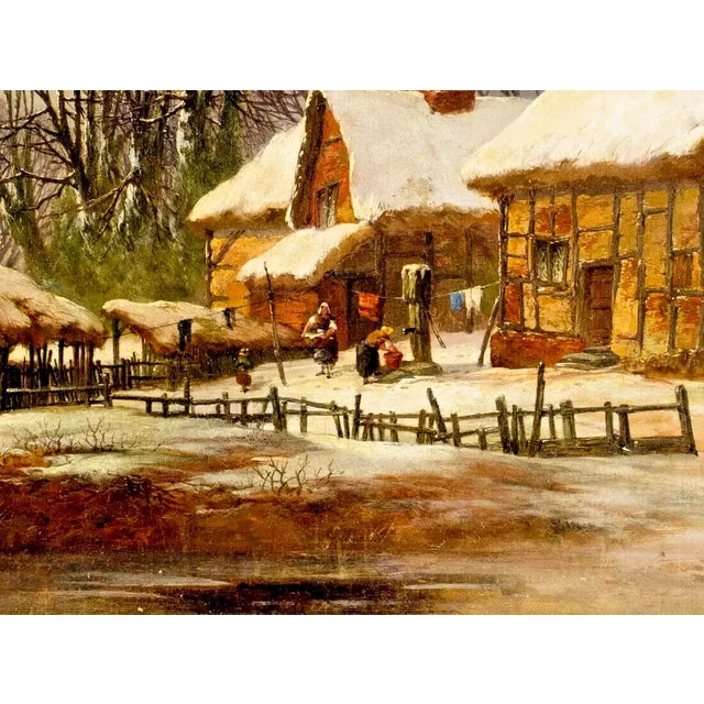 Late 19th Century Late 19th Century Signed, William Pitt, Winter Country Scene, Antique Oil Painting For Sale - Image 5 of 11
