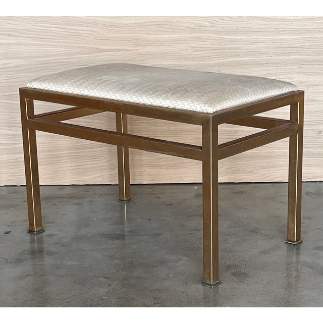 1970s Mid Century Brass Bench or Stool For Sale In Miami - Image 6 of 6