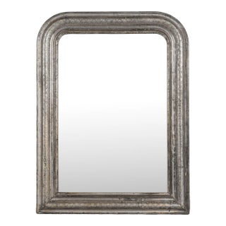 French Louis Philippe Silver Gilt Mirror 22.5"w X 29.5"h For Sale