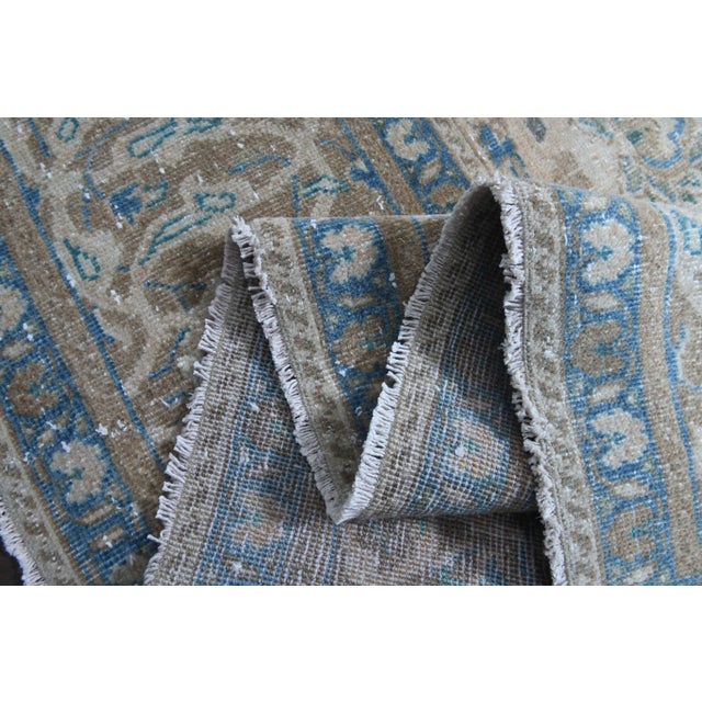 1970s Vintage Persian Handmade Wool Cotton Beige Area Rug For Sale - Image 10 of 11