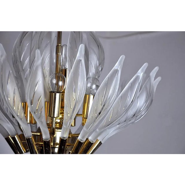 Glass Vintage Floral Chandelier in Murano Glass from Venini, 1970 For Sale - Image 7 of 9