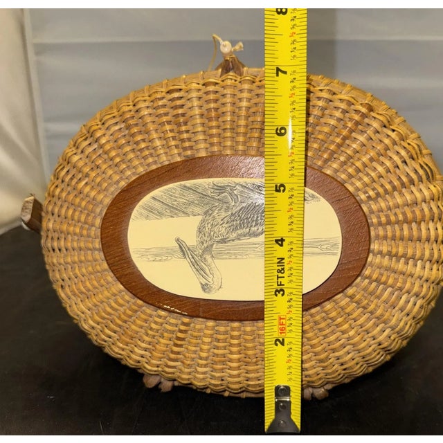 Farnum Nantucket Lightship Pelican Scrimshaw Ivorylite Basket Purse 1988 Signed For Sale - Image 11 of 13