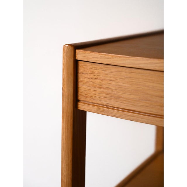 Brown Vintage Oak Bedside Table, 1960s For Sale - Image 8 of 10