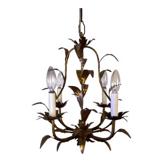 1940s Italian Tole Chandelier For Sale