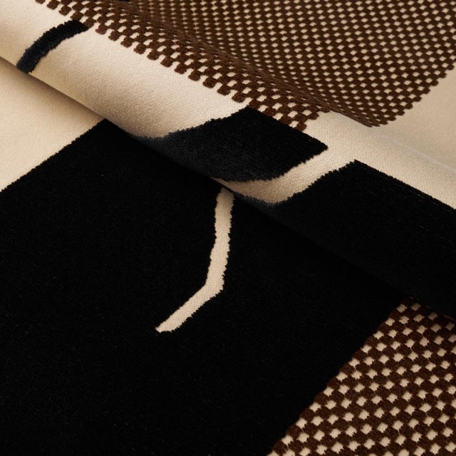 Schumacher SAMPLE - Schumacher x Miles Redd Gustavian Dance Velvet Fabric In Chocolate For Sale - Image 4 of 4