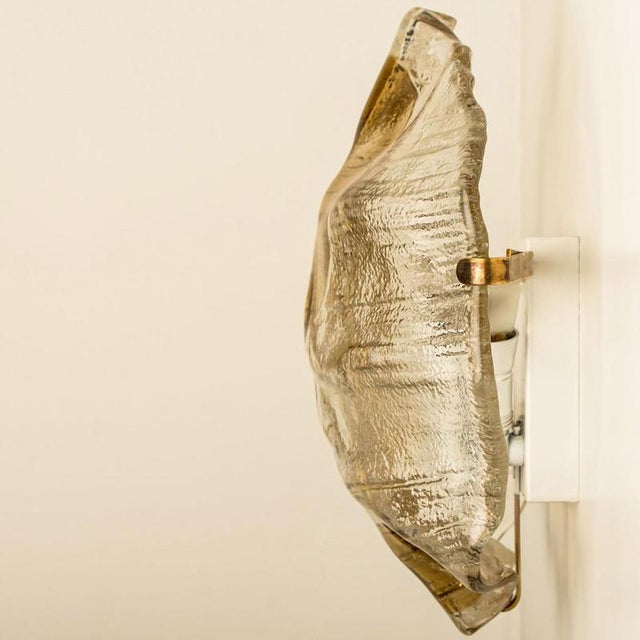 Amber and Clear Glass Wall Light attributed to J. T. Kalmar, 1970 For Sale - Image 12 of 13