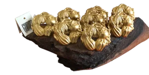 Vintage Gump's Stamped Metal Matte Gold Vegetables Napkin Holders 16