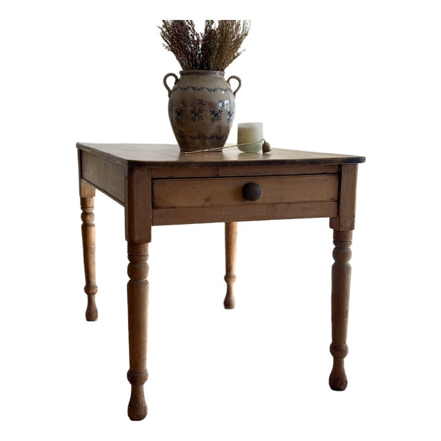 Antique English Pine Table For Sale