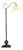 1950s Mid-Century Modern Floor Lamp, Patinated Brass, Wood, Fabric For Sale