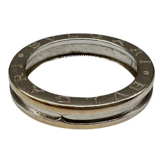 Designer Bvlgari Bzero1 One Band Ring 18kt White Gold Size 9 For Sale