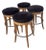 Swaim Custom Oak & Ultra-Suede Bar Stools – Set of 4 (Marshall Field’s Custom Order) For Sale