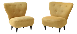 1960's Modernist French Slipper Chairs