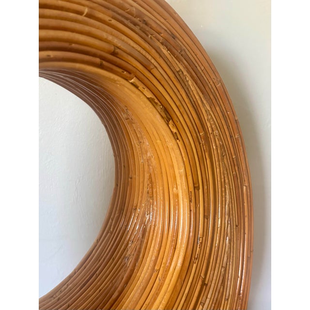 1970s Pencil Reed Circular Table Lamp For Sale In Miami - Image 6 of 7